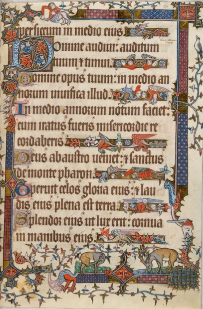 Sample page - British Library Additional MS 42130 (Luttrell Psalter)
