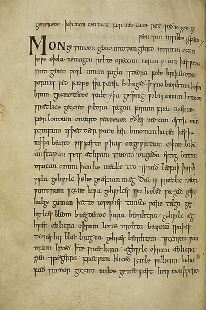 Sample page - Exeter Dean and Chapter MS 3501 (Exeter Book)