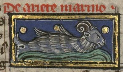 Sea-ram as a fish with the head and horns of a ram