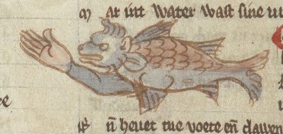 Caab as a fish with a single human arm